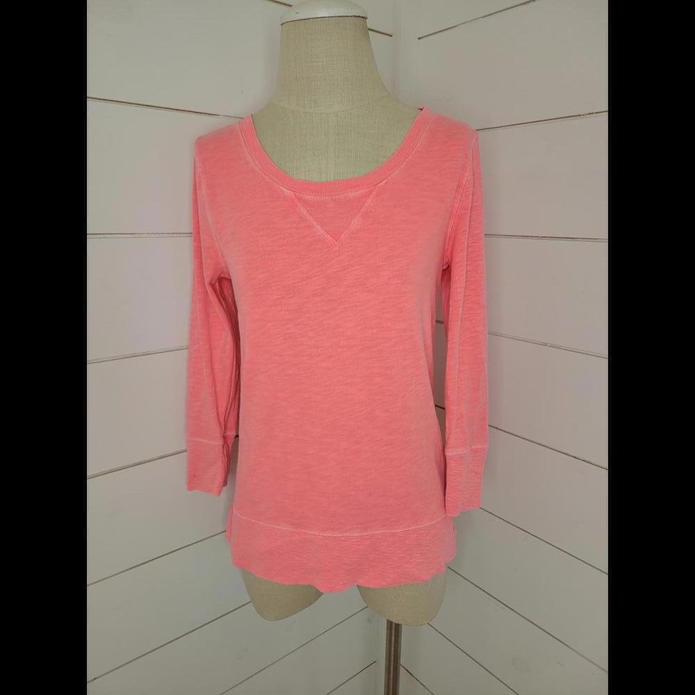 J CREW XS pink long sleeve cotton tee shirt